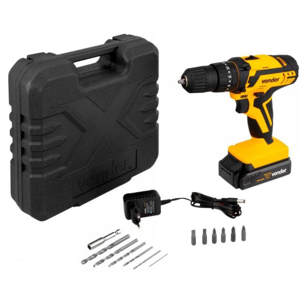 Furadeira Parafusadeira de Impacto PFV012I a Bateria 12V Bivolt com Maleta e Acessórios Vonder