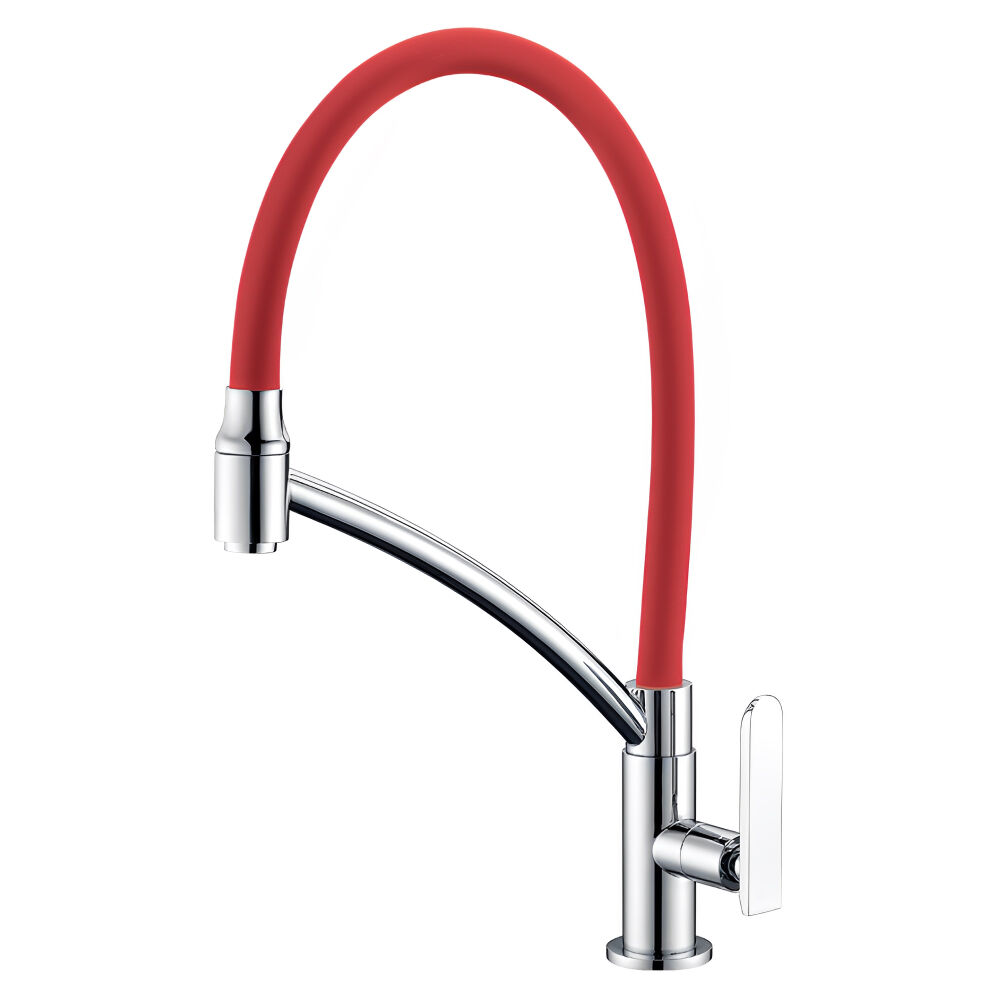 Torneira de Bancada Lorenchef com Bica Móvel Vermelho/Cromado Lorenzetti