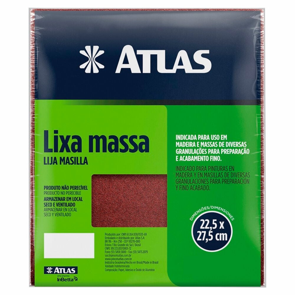 Lixa Massa/Madeira Grão 180 - Atlas 10/180