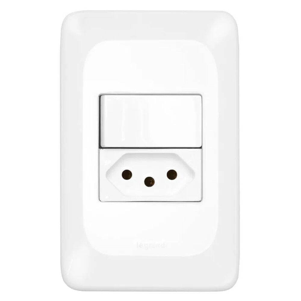 Interruptor 1 Paralelo + 1 Tomada Pop 4x2 10A Branco Legrand