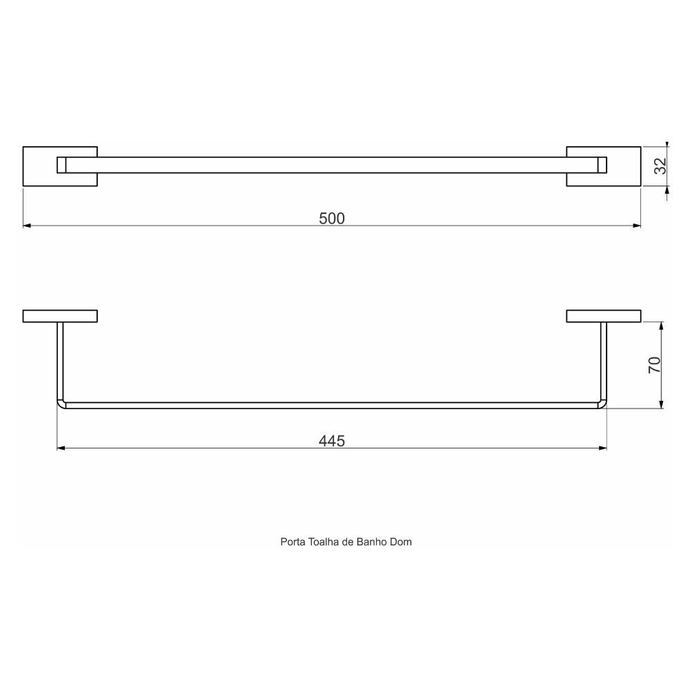 Porta Toalha de Banho Color Dom Dourado Fosco Perflex