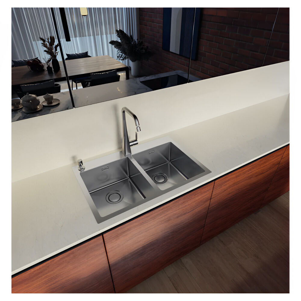 Cuba de Sobrepor Quadrum Flush em Aço Inox 77 x 51cm Tramontina