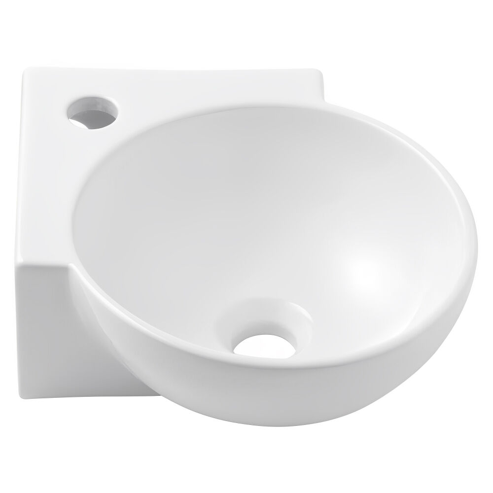 Lavatório Suspenso de Canto com Furo Central Apontado Branco Celite
