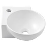 Lavatório Suspenso de Canto com Furo Central Apontado Branco Celite