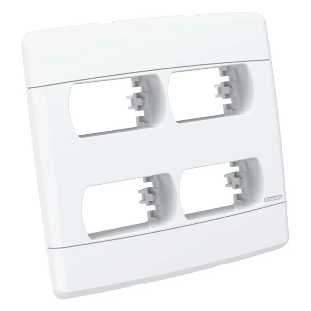 Placa 4x4 para 4 Módulos Distanciados Branca Neo Sottile Enerbras