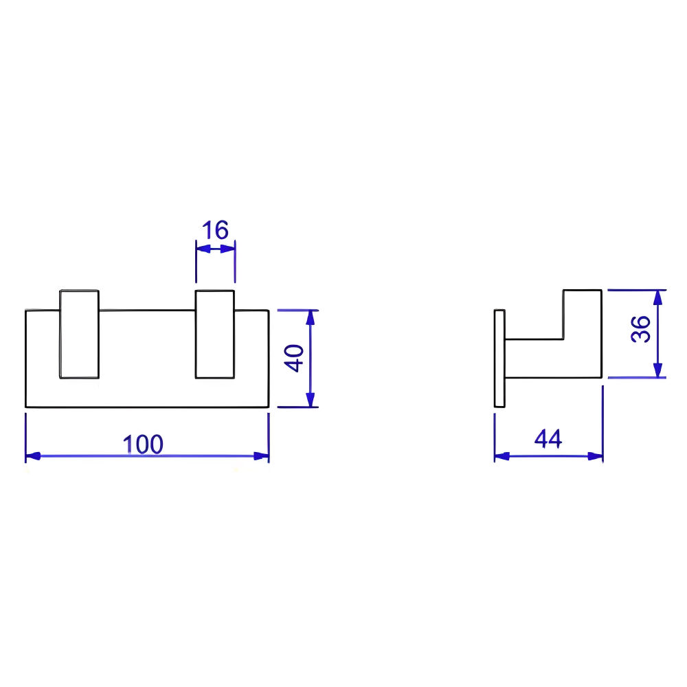 Cabide Duplo Quadratta Cromado Deca