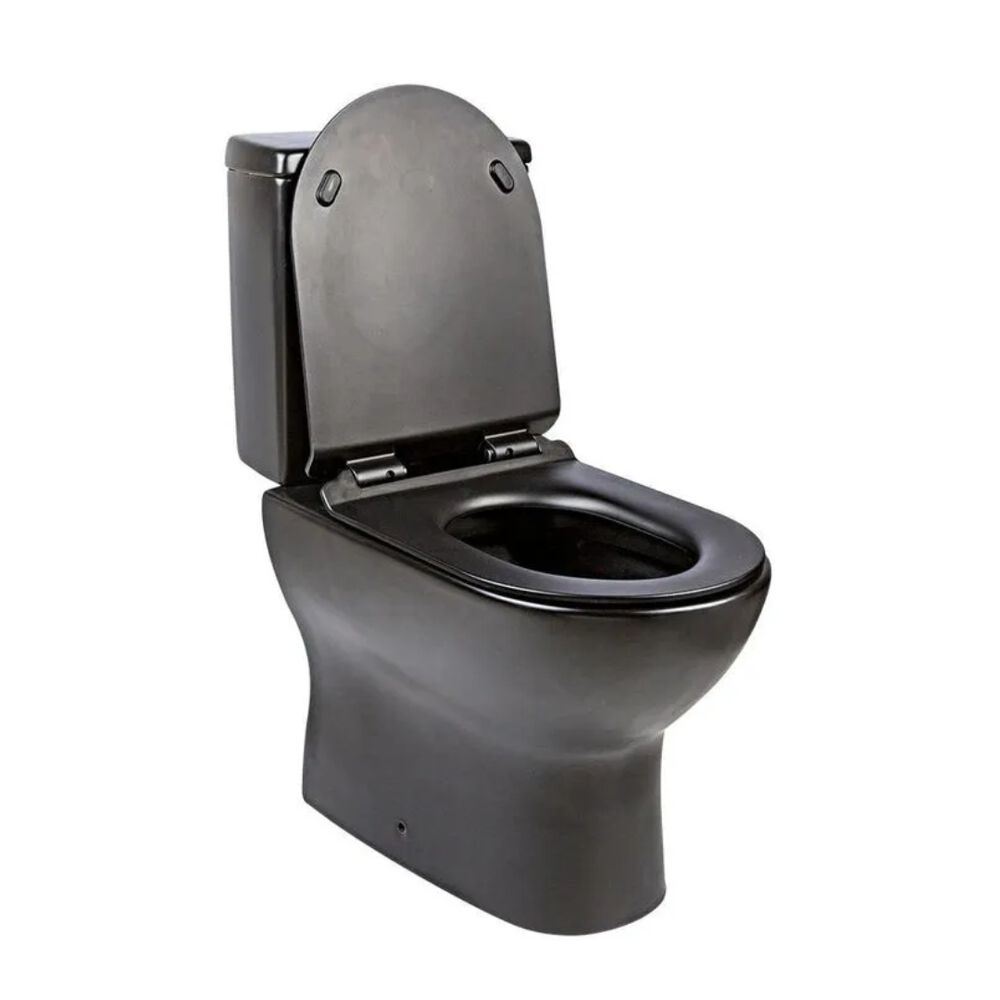 Kit Vaso Sanitário com Caixa Acoplada 3/6L Assento Sanitário e Itens de Instalação New Monaco Preto Addra