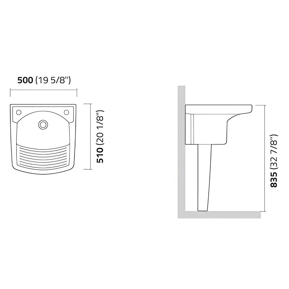 Tanque sem Coluna 50x50 IT200 Branco Esmaltado 20L Icasa