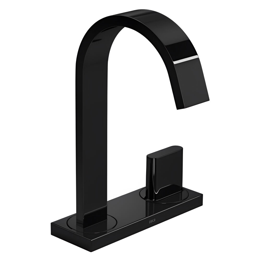 Torneira de Mesa para Lavatório com Chapa Bica Alta Polo Black Noir Deca