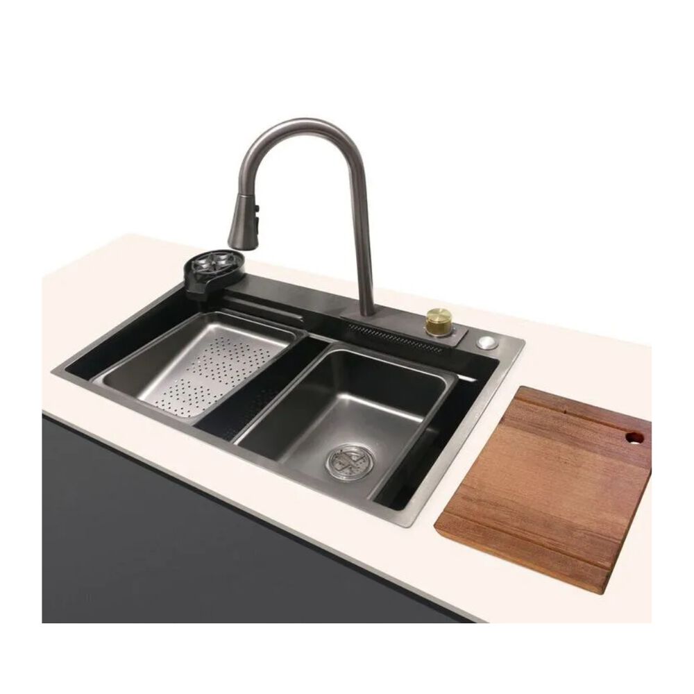Kit Cuba Embutida Inox 75x46cm com Misturador e Acessórios Addra