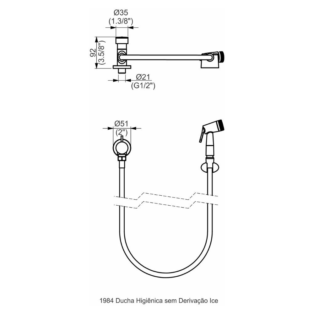 Ducha Higi&ecirc;nica sem Deriva&ccedil;&atilde;o Ice Perflex