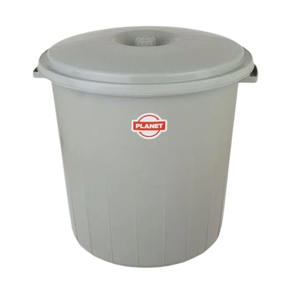 Lixeira Plástica com Tampa Smoke 35L Cinza Casa&Ideia