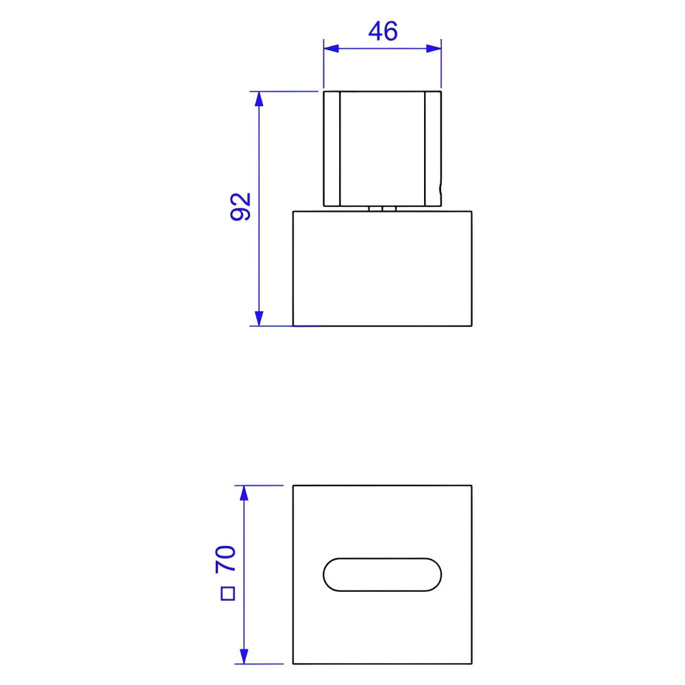 Acabamento para Registro de Gaveta de 1.1/4" e 1.1/2" Polo Black Noir Deca