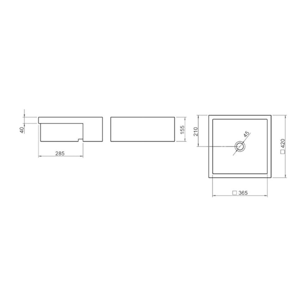 Cuba de Semi Encaixe Quadrada Branco Deca