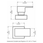 Acabamento Registro Base Docol 1/2" e 3/4" e 1" (Pequeno) Flaunt Perflex