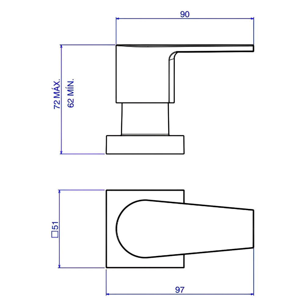 Acabamento para Registro de Pressão 1/2" e 3/4" Level Black Noir Deca