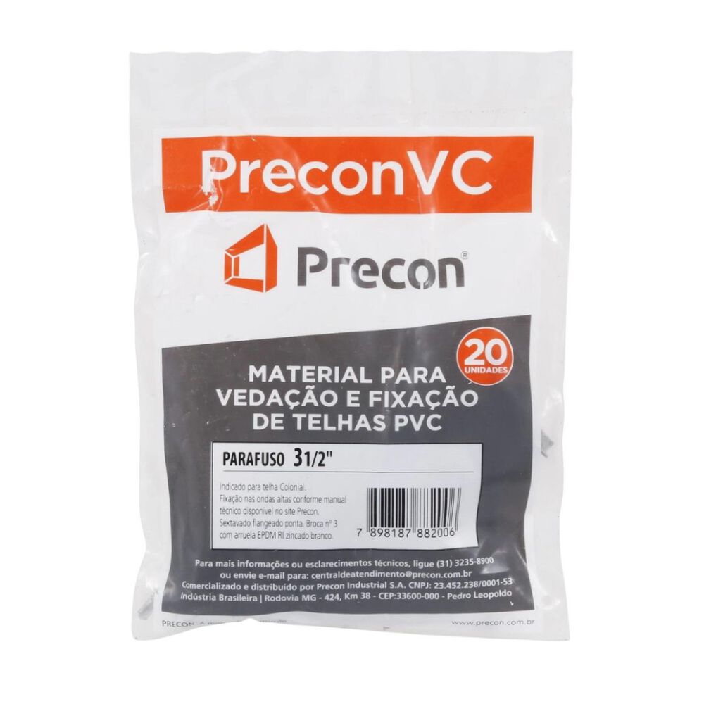 Kit Parafuso para Fixação Telha Colonial 3 1/2" com 20 unidades DVG Precon