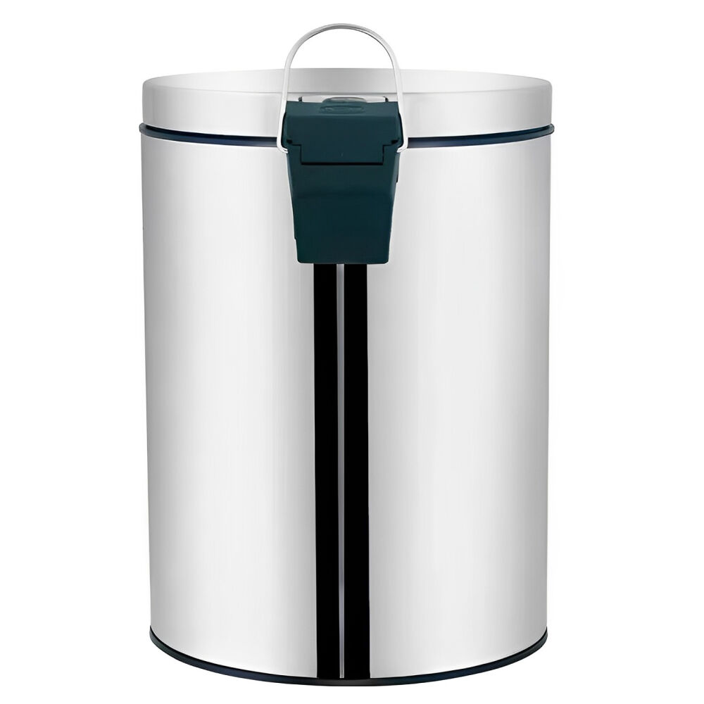 Lixeira Ágata em Aço Inox 5 Litros com Tampa e Pedal MOR