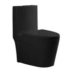 Kit Vaso Sanitário Monobloco 3/6L com Assento Sanitário e Itens de Instalação Roma Preto Matte Addra