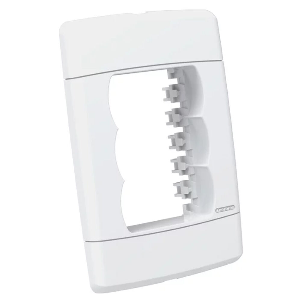 Placa para 3 Módulos Simples 2x4 Branca Neo Sottile Enerbras