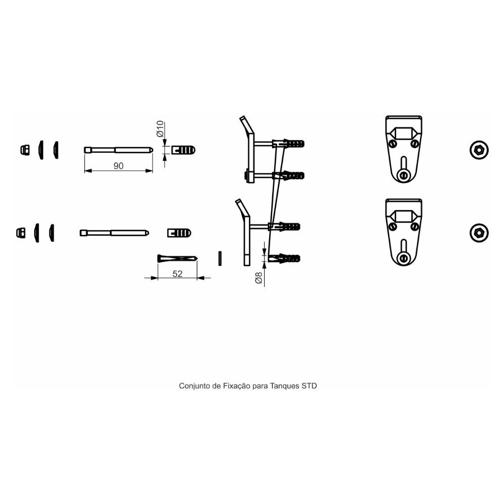 Conjunto Fixação Tanque Std Perflex