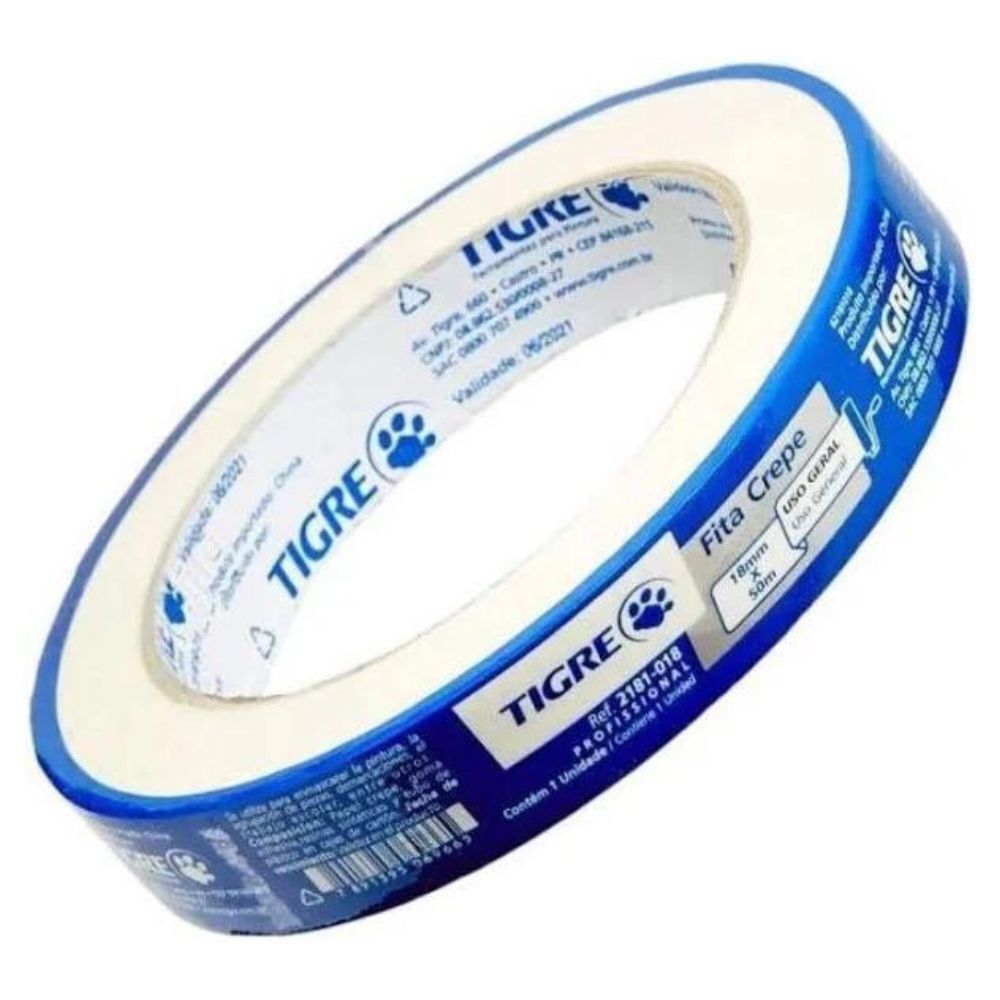Fita Crepe Uso Geral 18mm x 50m Tigre
