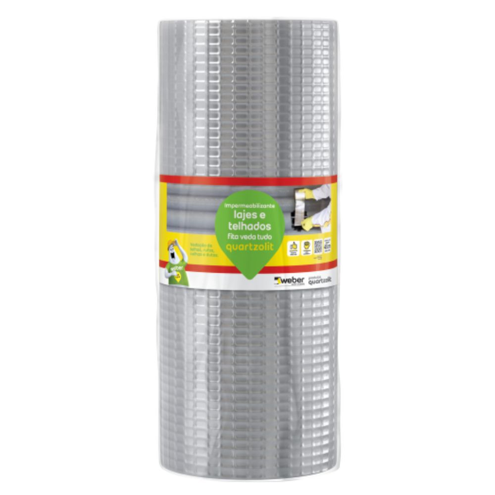 Impermeabilizante Fita Veda Tudo 45cm x 10m Aluminizada Quartzolit