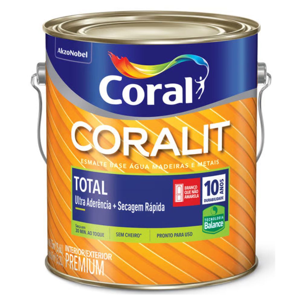 Esmalte Sintético Brilhante Coralit Branco 3,6L Coral
