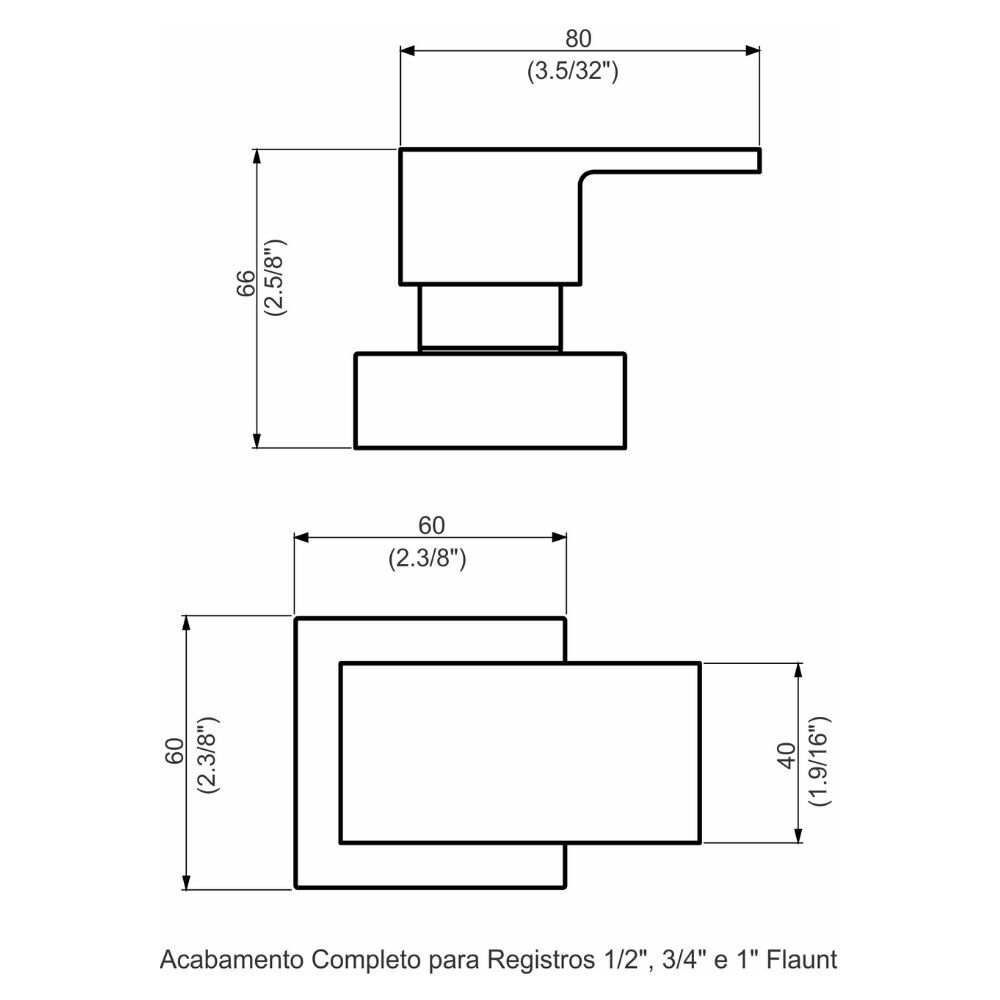 Acabamento Registro Base Fabrimar 1/2" e 3/4" e 1" (Pequeno) Flaunt Perflex