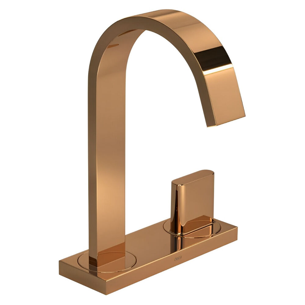 Torneira de Mesa para Lavatório com Chapa Bica Alta Polo Red Gold Deca