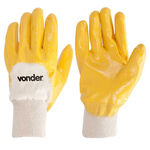 Luva de Malha com Borracha Nitrílica MNV0002 Tamanho 10 Amarela Vonder