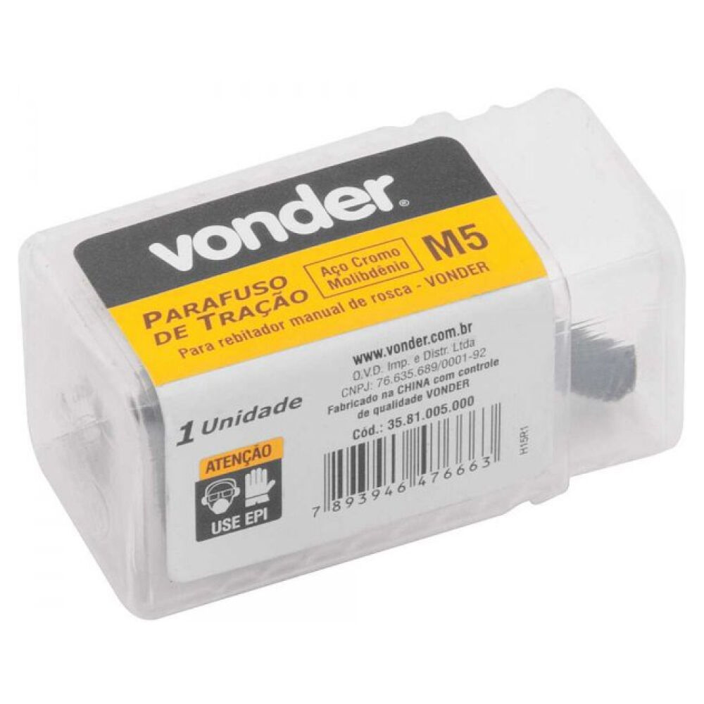 Parafuso de Tração M5 para Rebitador Manual de Rosca Vonder