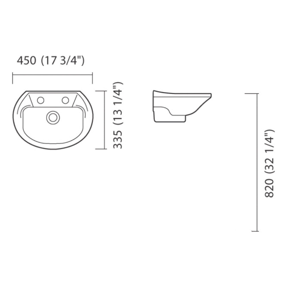 Lavatório Suspenso Diamantina 46x34cm Branco Icasa