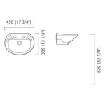 Lavatório Suspenso Diamantina 46x34cm Branco Icasa