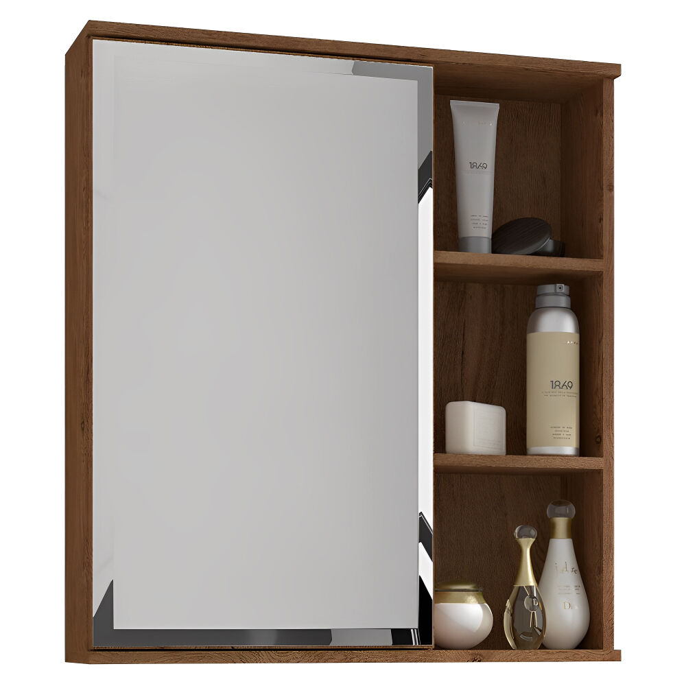 Espelheira MDF Treviso 63,5 x 55,8cm Amêndoa MGM
