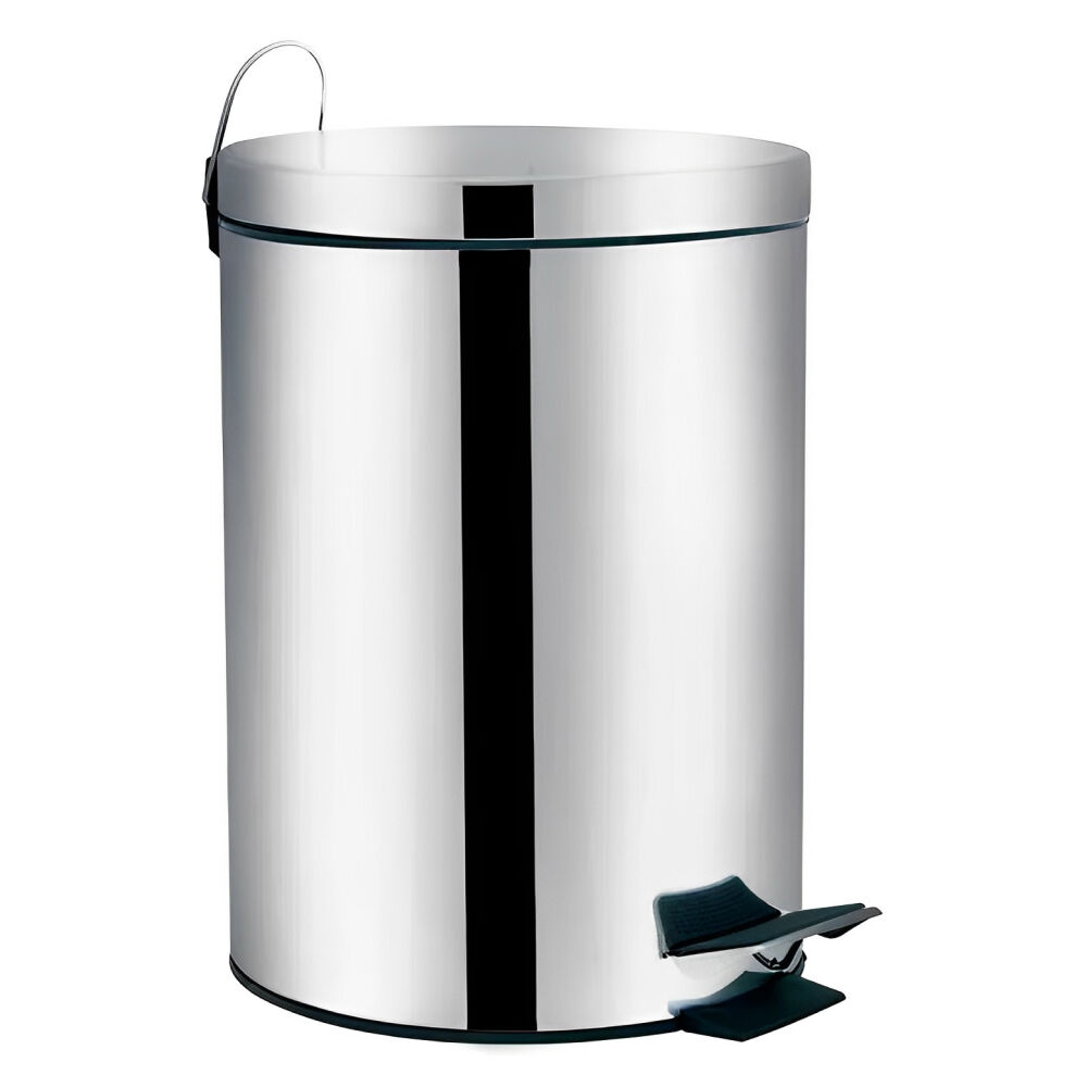 Lixeira Ágata em Aço Inox 5 Litros com Tampa e Pedal MOR