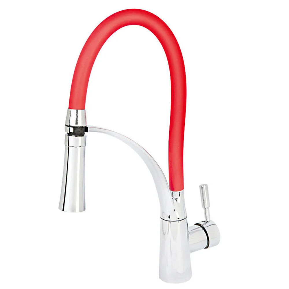 Misturador Monocomando de Mesa para Cozinha com Ducha Color Flex 1/2'' Vermelho Addra