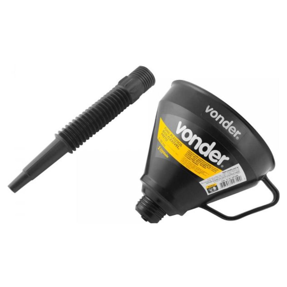 Funil Plástico Bico Flexível 160mm Preto Vonder