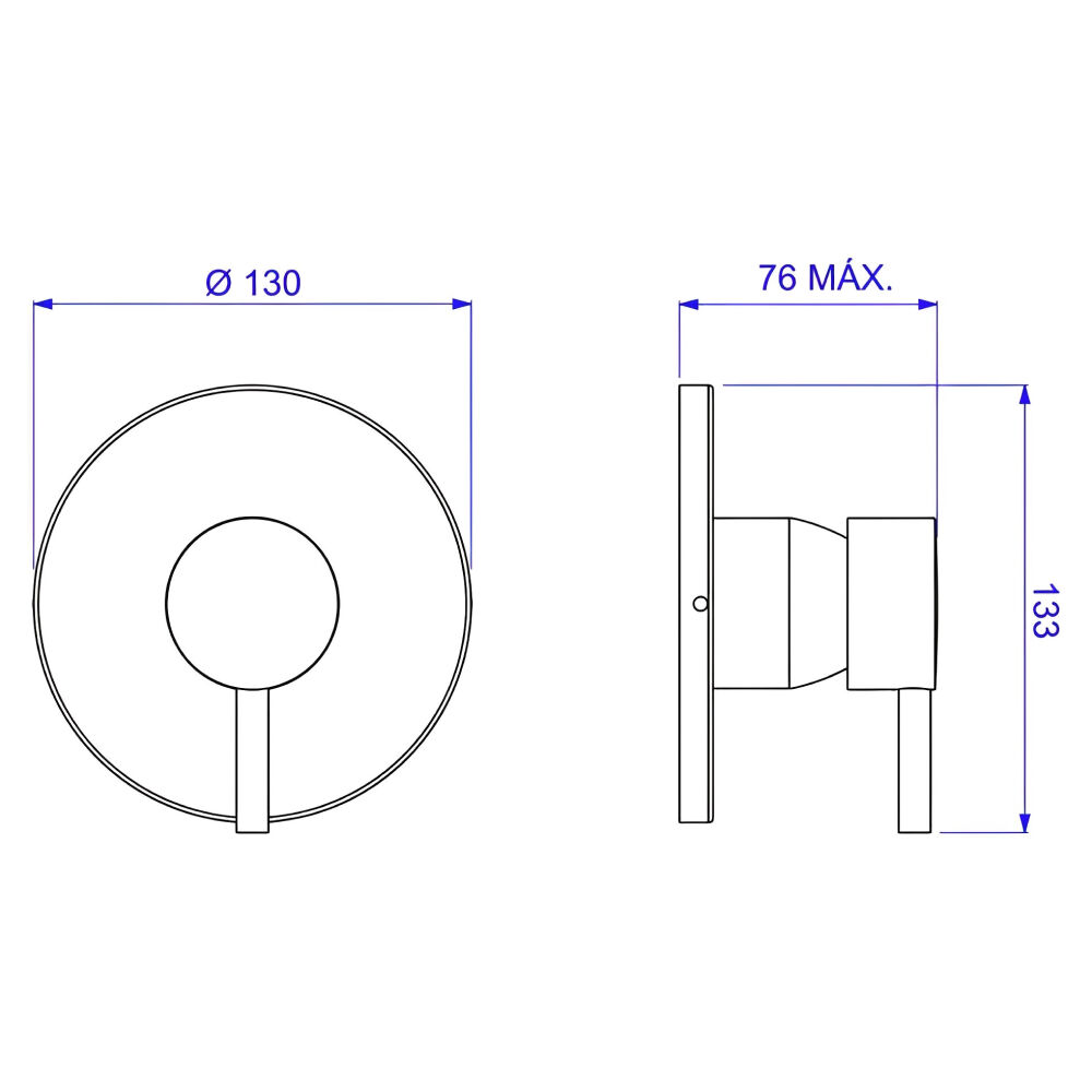 Acabamento Monocomando para Chuveiro de Alta e Baixa Pressão Link Cromado Deca