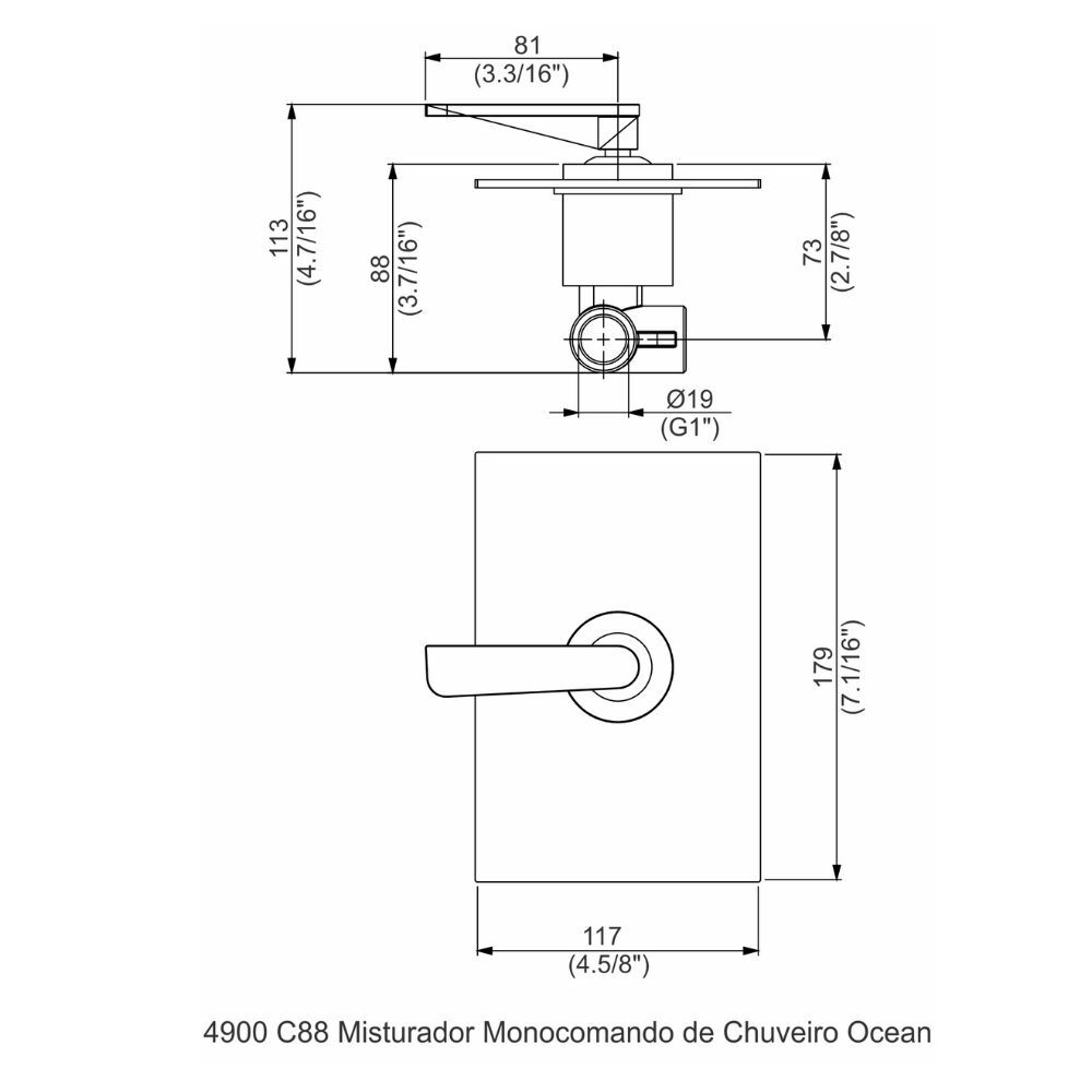 Misturador Monocomando para Chuveiro Ocean Perflex