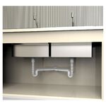 Sifão Sanfonado Universal Duplo Tubo Extensível Branco Blukit