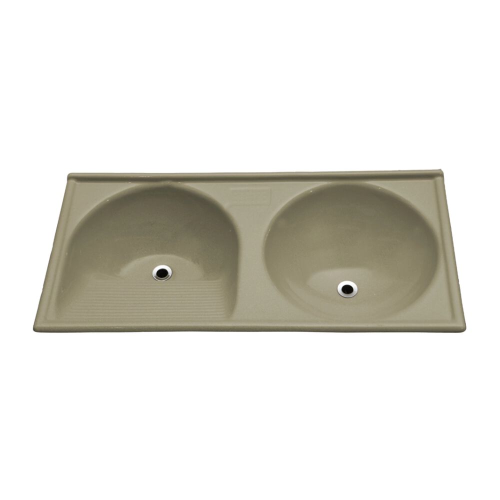 Tanque Duplo em Mármore Sintético 112x53cm Decoralita