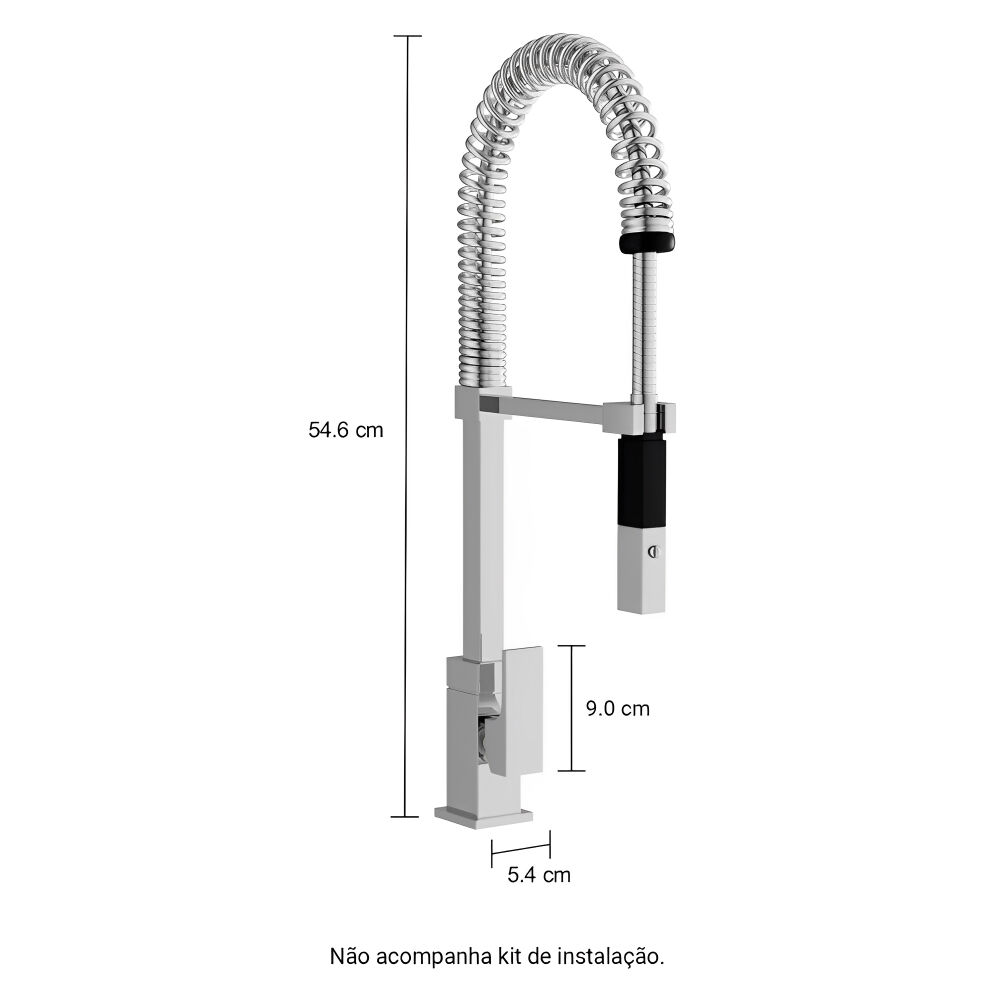 Misturador Monocomando de Mesa para Cozinha Unic Gourmet Cromado Deca