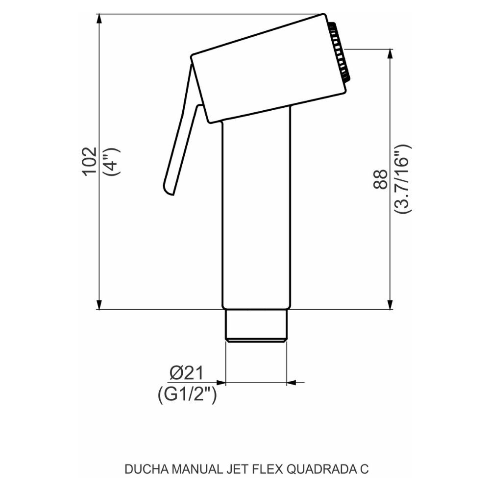 Chuveirinho Quadrado JetFlex Perflex