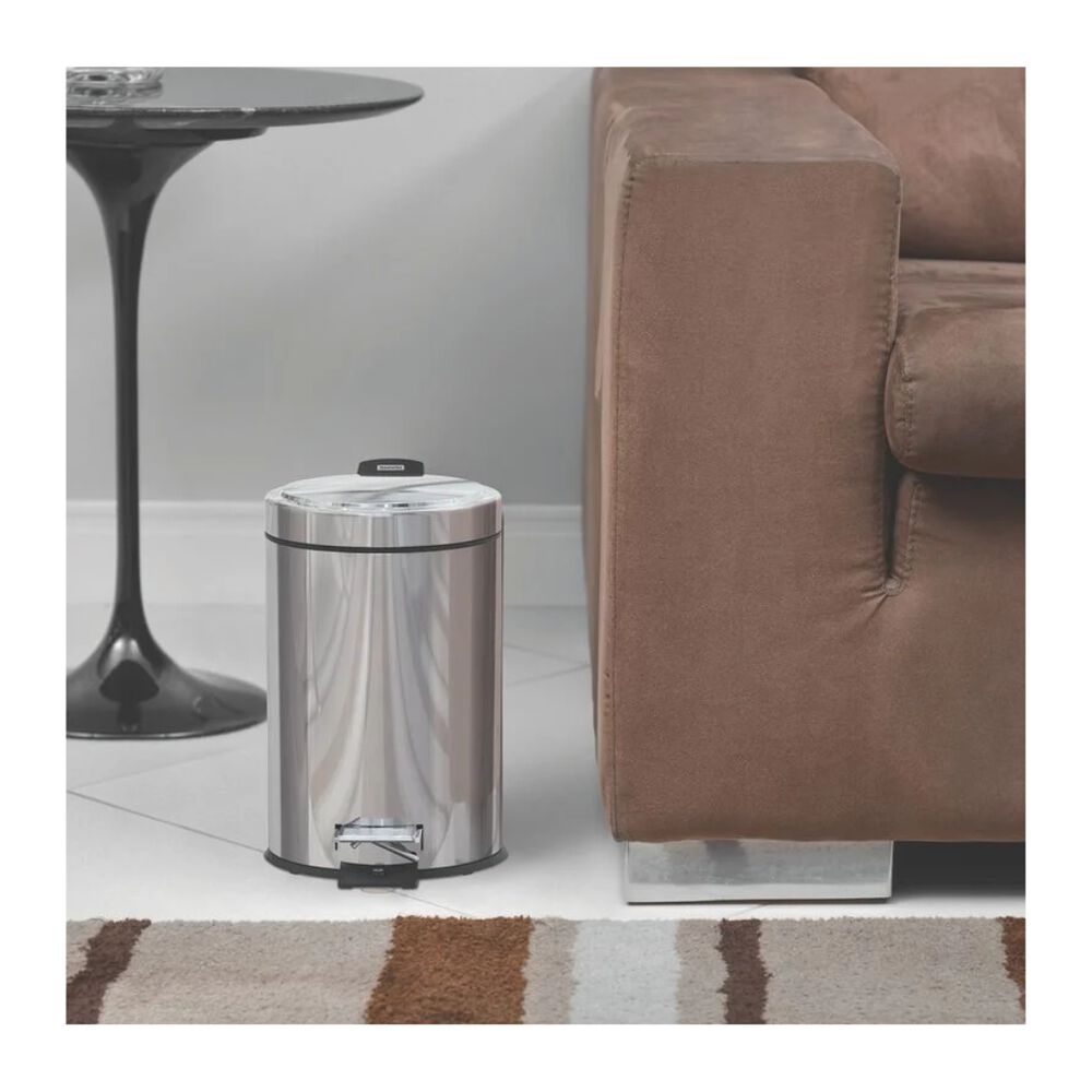 Lixeira com Pedal em Aço Inox 5L Tramontina