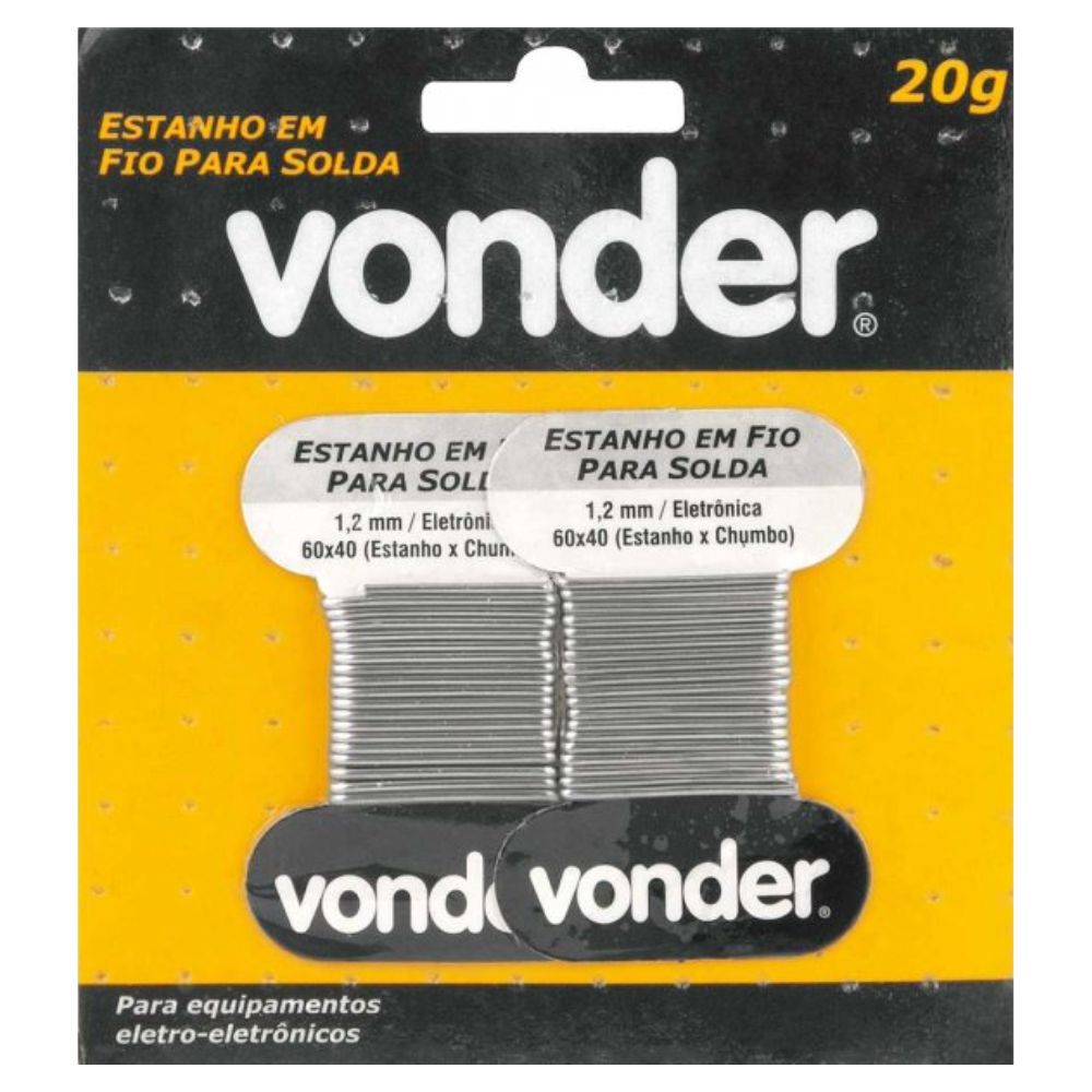 Estanho em Fio com Fluxo 1,2mm 60x40 com 20g Vonder