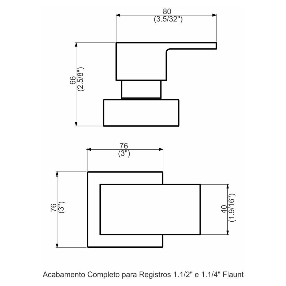 Acabamento Registro Base Fabrimar 1.1/4" e 1.1/2" (Grande) Flaunt Perflex