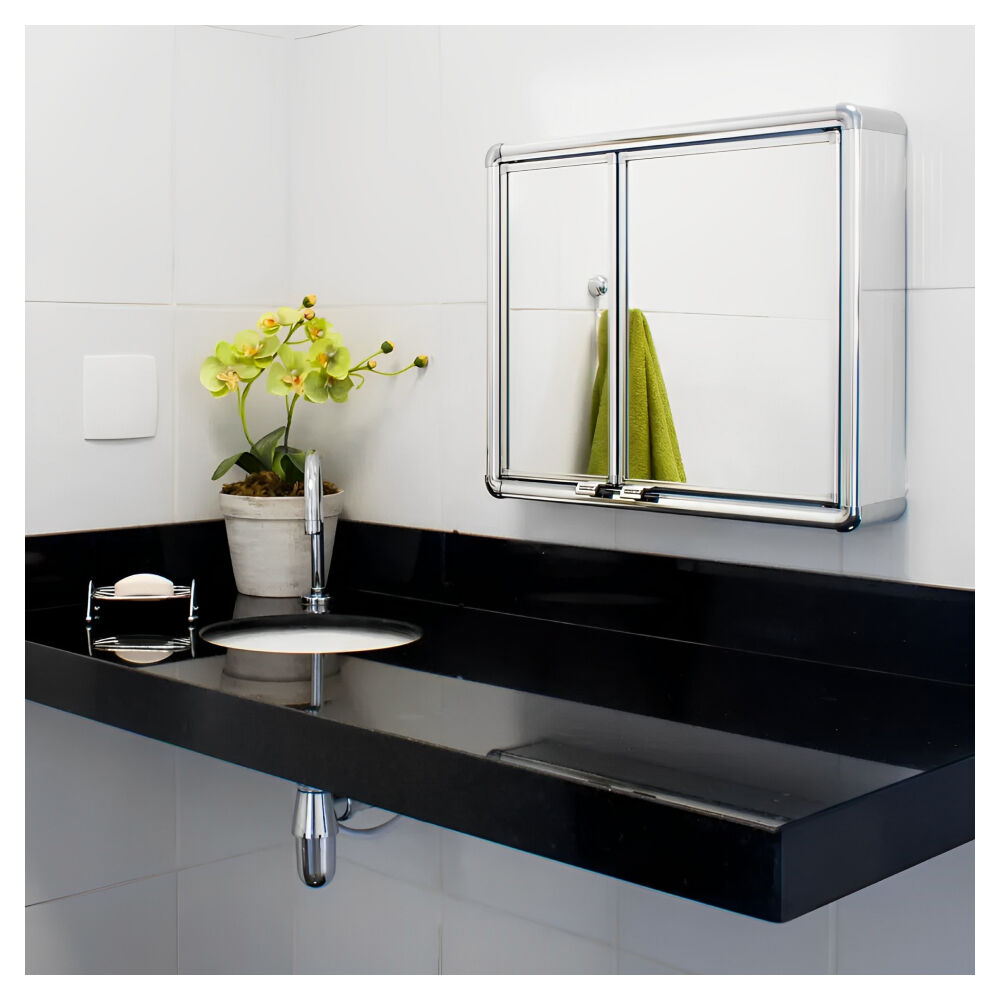 Armário Alumínio de Sobrepor LBP16/S 54 x 45cm Prata Brilhante Astra