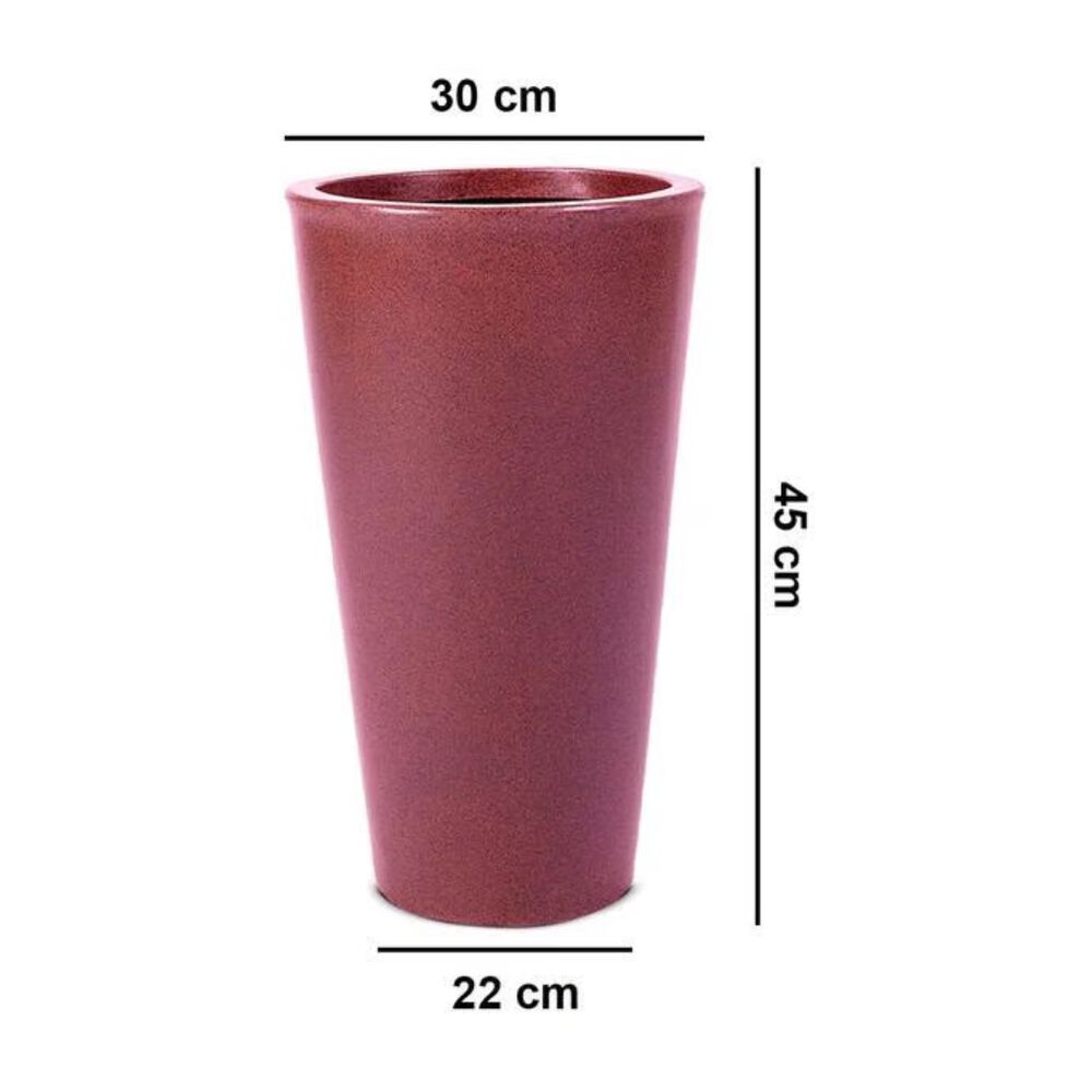 Vaso Cônico Aldora Polietileno 45cm Café Afort