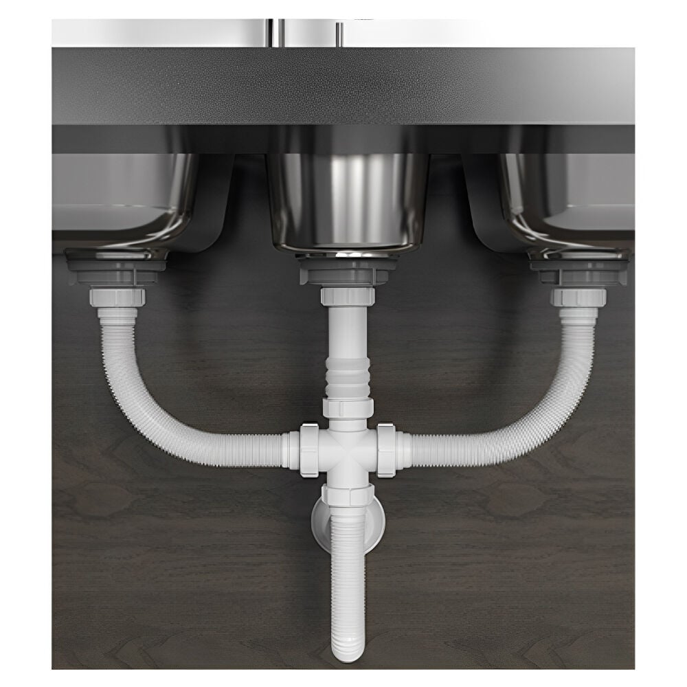 Sifão Sanfonado Universal Triplo Extensivo Branco Blukit